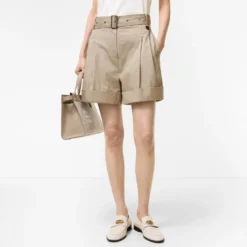 Belted Tropical Gabardine Shorts