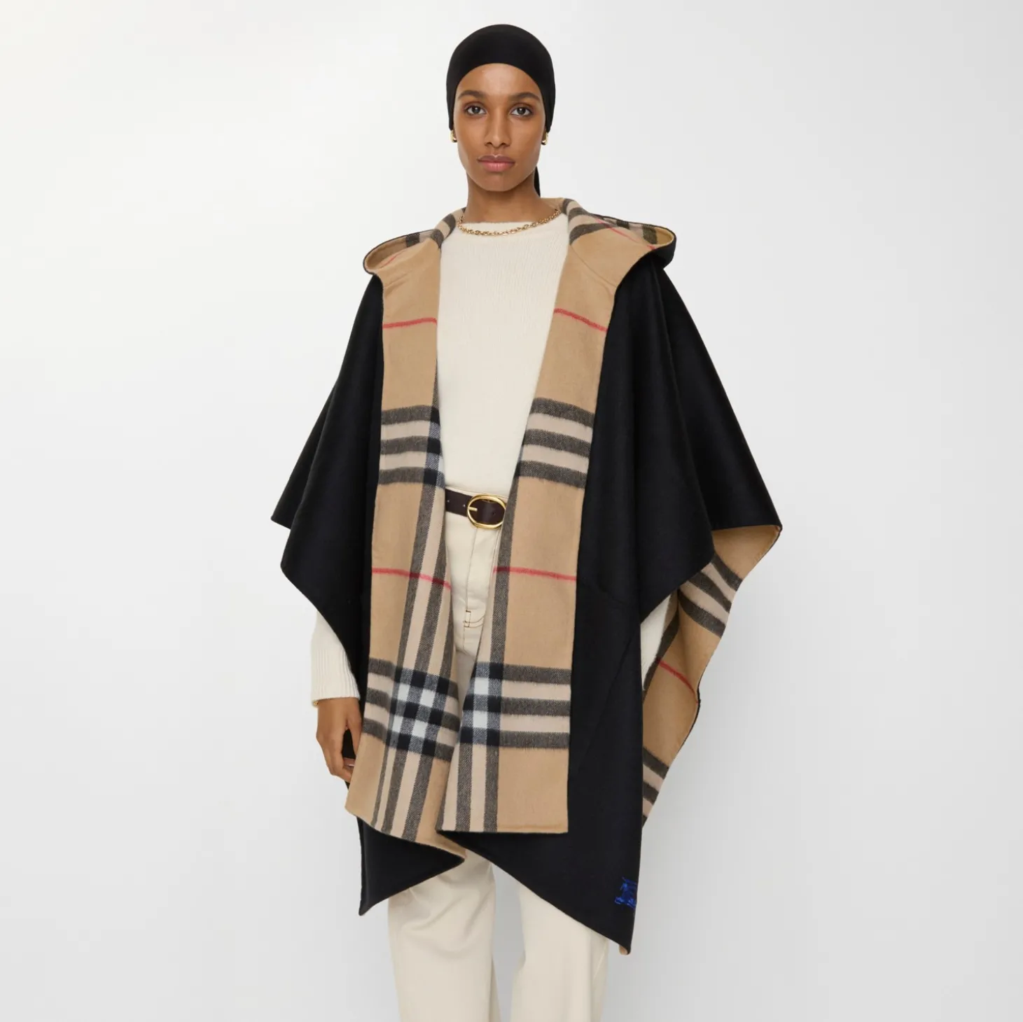 Cashmere Hooded Cape