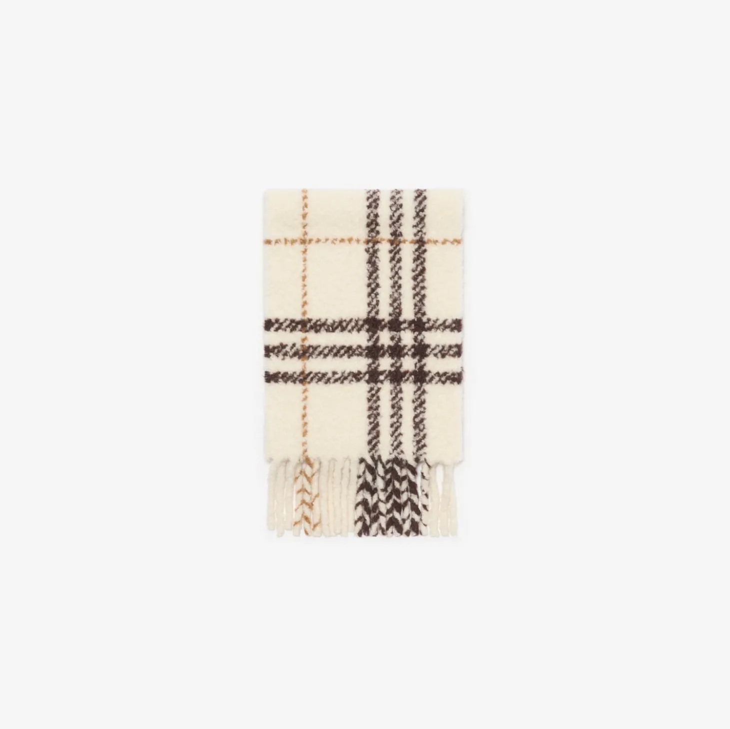 Check Alpaca Wool Blend Bouclé Scarf