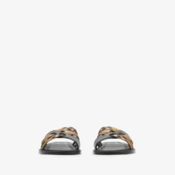 Check and Leather Drift Sandals
