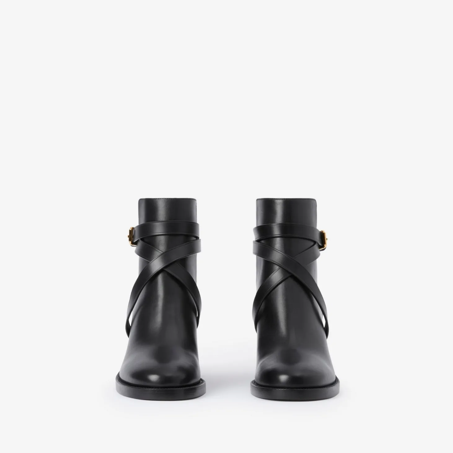 Check and Leather Heel Boots
