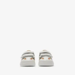 Check and Leather Sneakers
