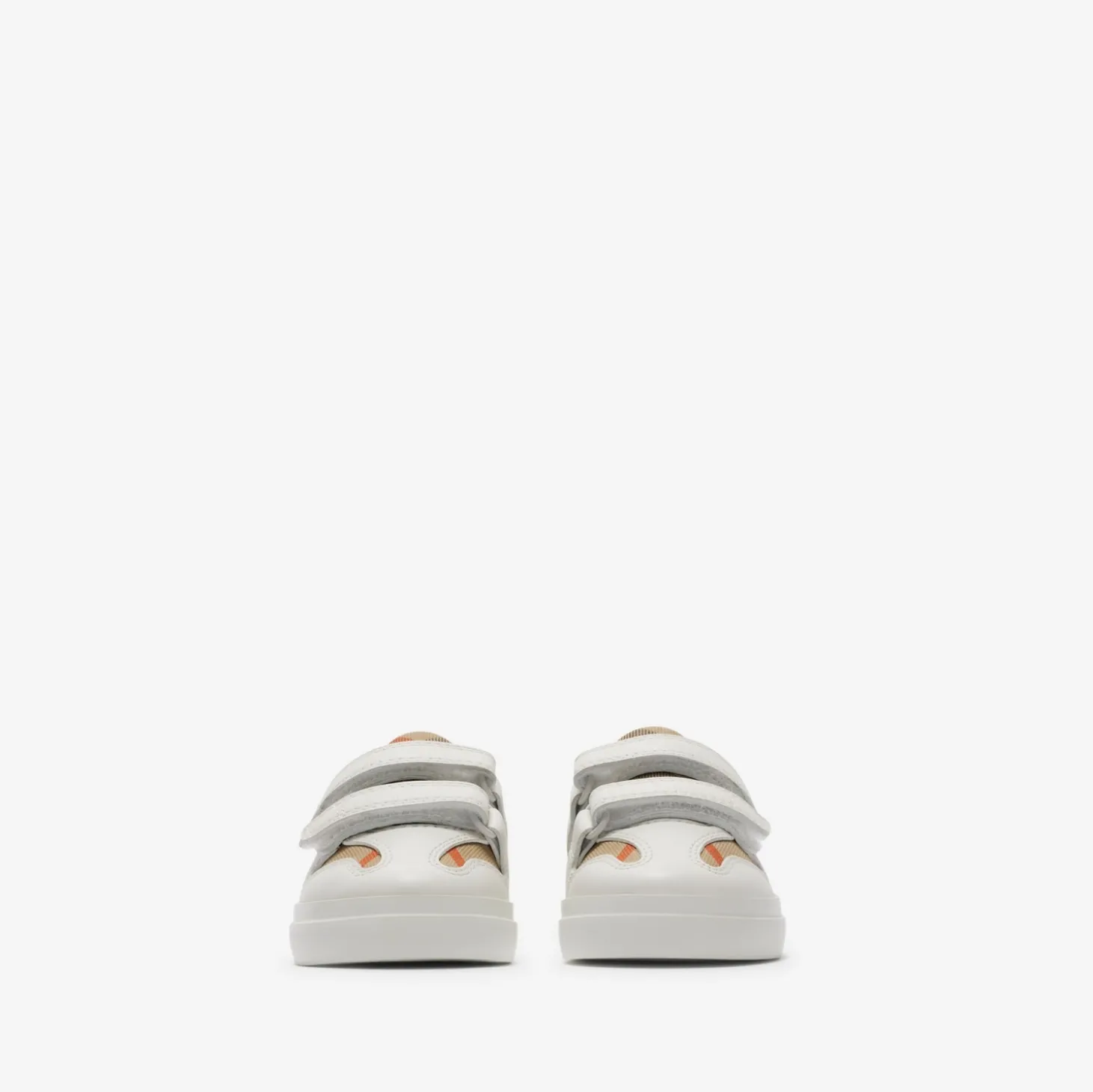 Check and Leather Sneakers