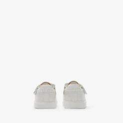 Check and Leather Sneakers