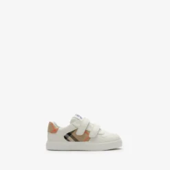 Check and Leather Sneakers