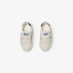 Check and Leather Sneakers