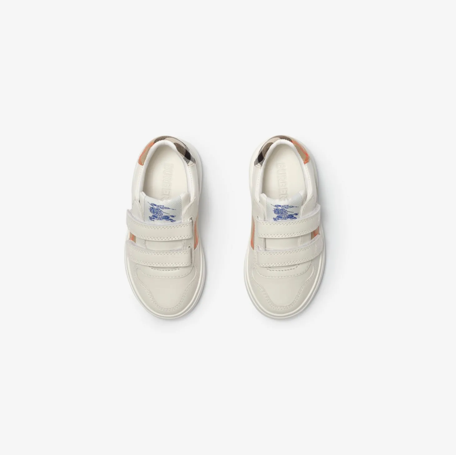 Check and Leather Sneakers