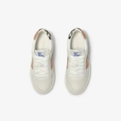 Check and Leather Sneakers