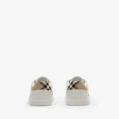 Check and Leather Sneakers