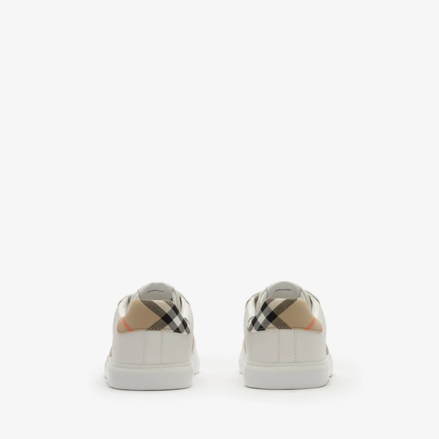 Check and Leather Sneakers