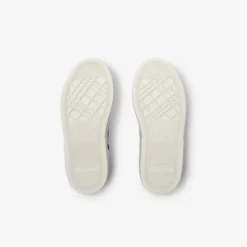Check and Leather Sneakers