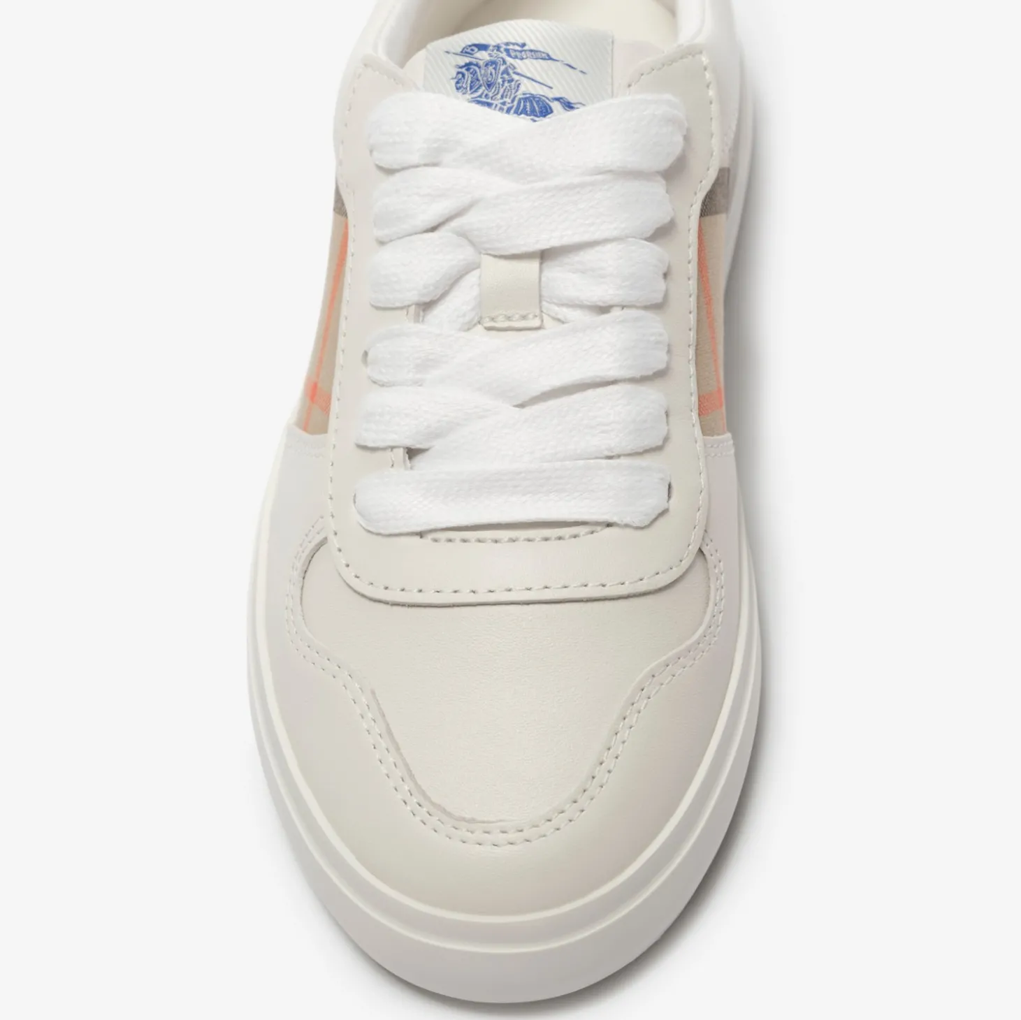 Check and Leather Sneakers