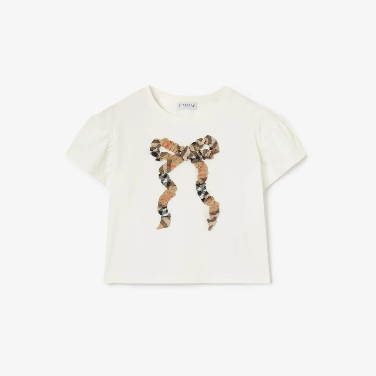 Check Bow Cotton T-shirt