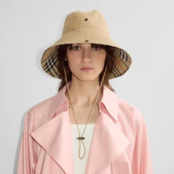 Check Brim Gabardine Hat
