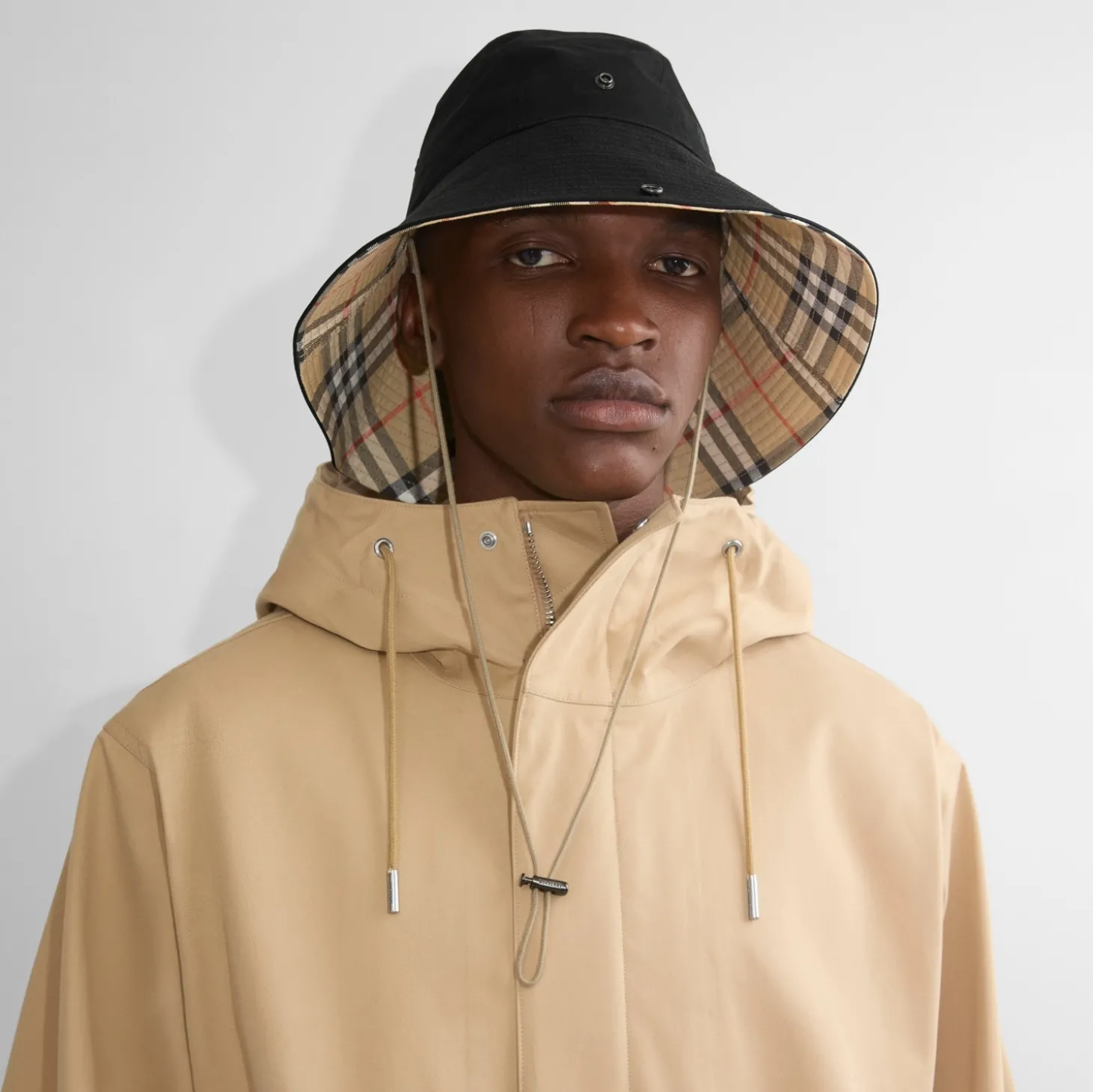 Check Brim Gabardine Hat