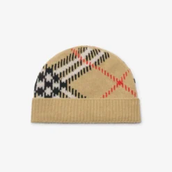 Check Cashmere Blend Beanie