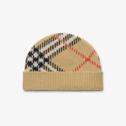 Check Cashmere Blend Beanie