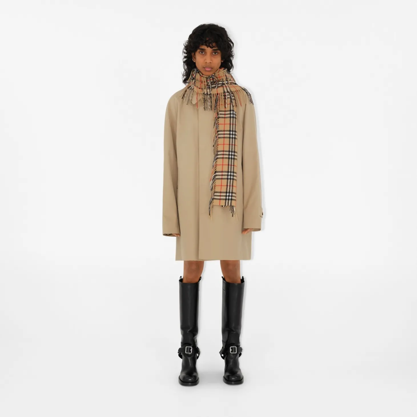 Check Cashmere Happy Scarf
