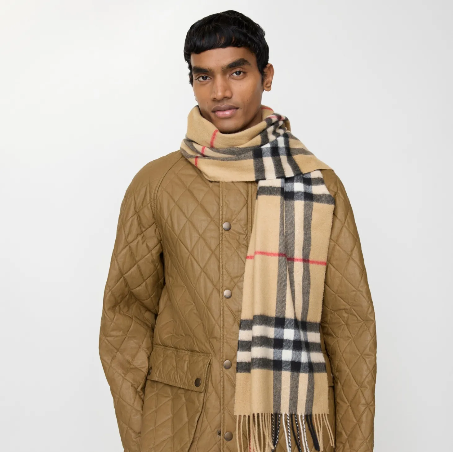Check Cashmere Scarf