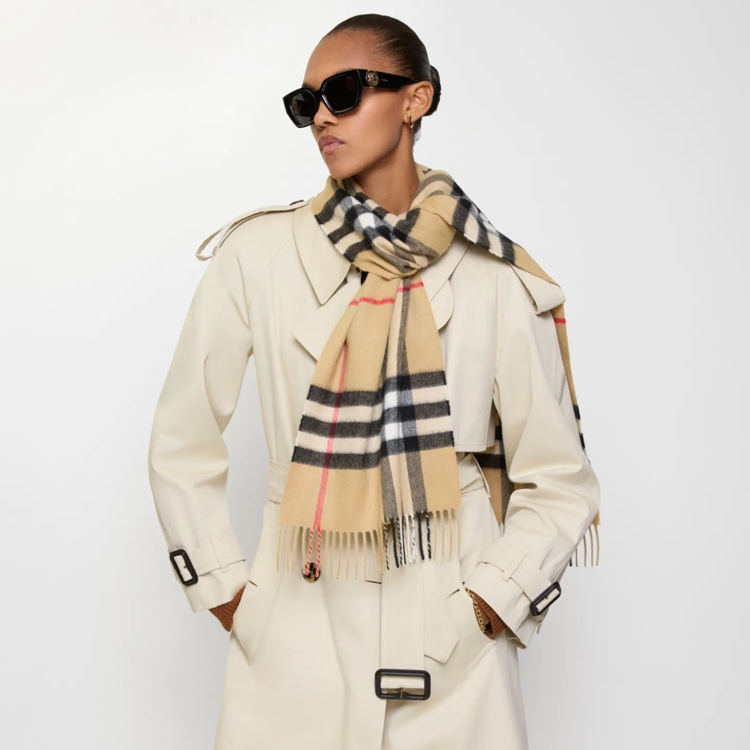 Check Cashmere Scarf