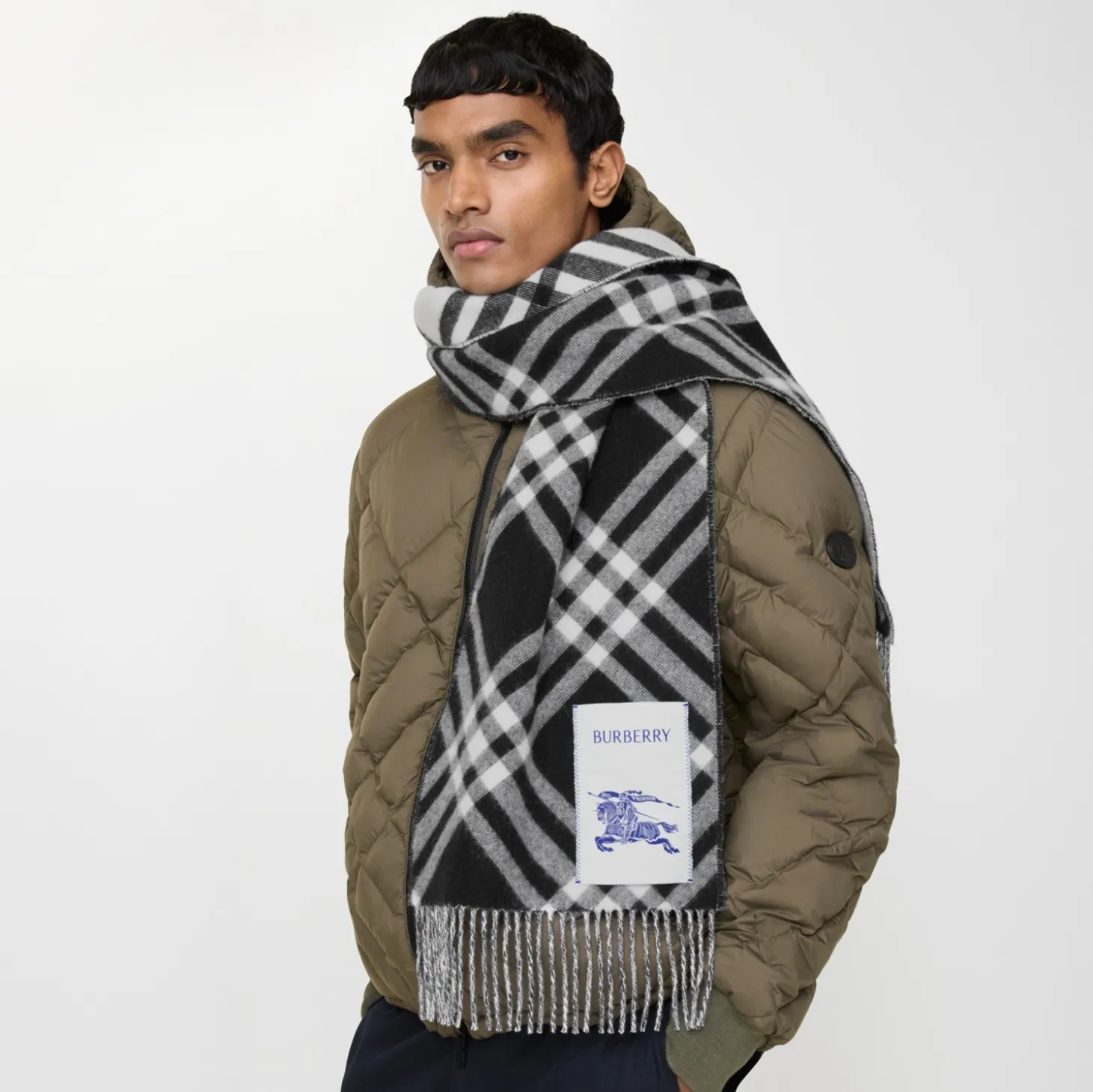 Check Cashmere Scarf