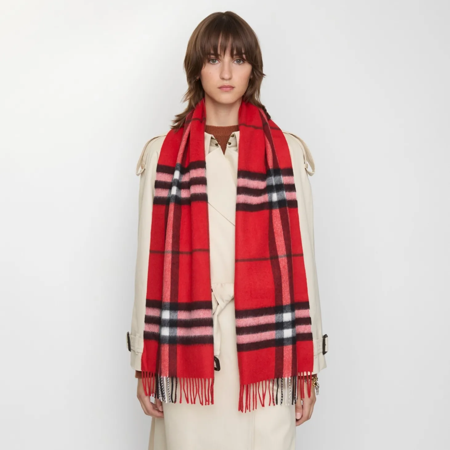 Check Cashmere Scarf