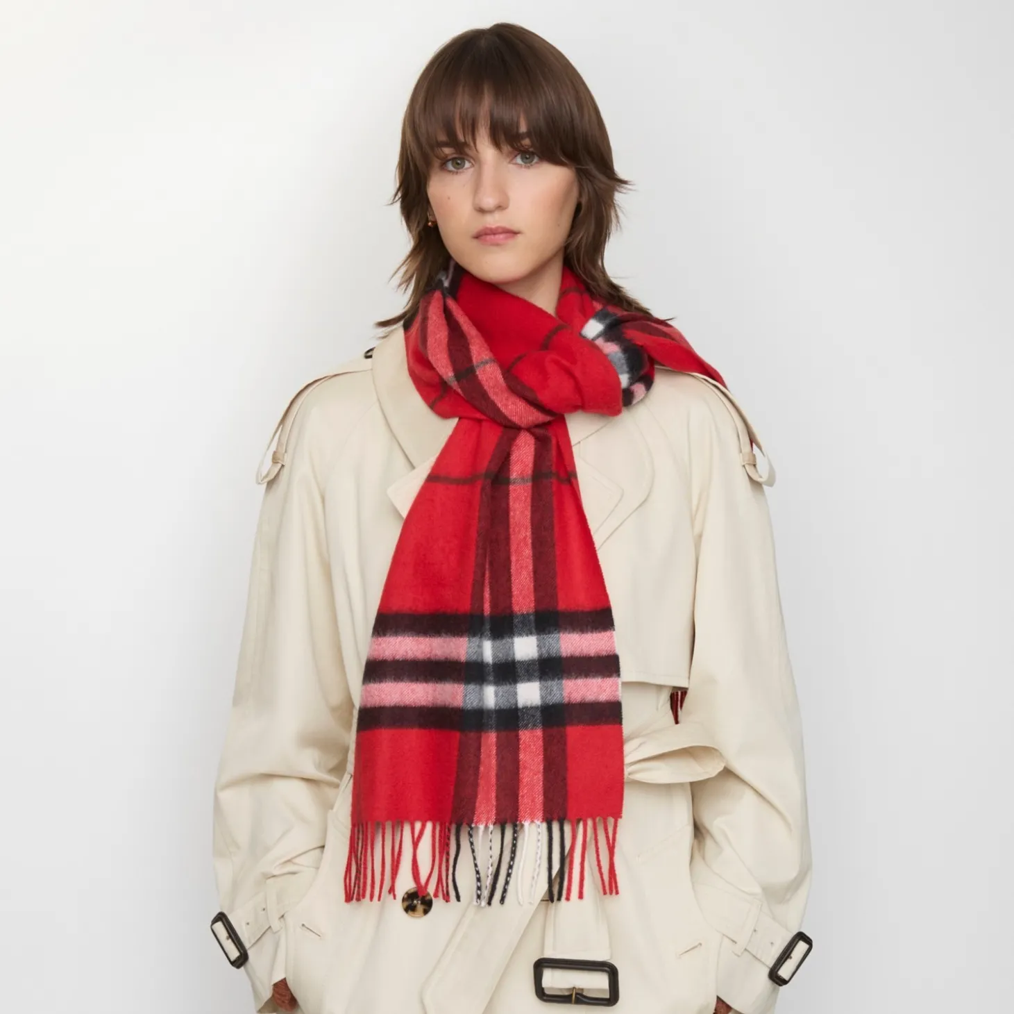 Check Cashmere Scarf