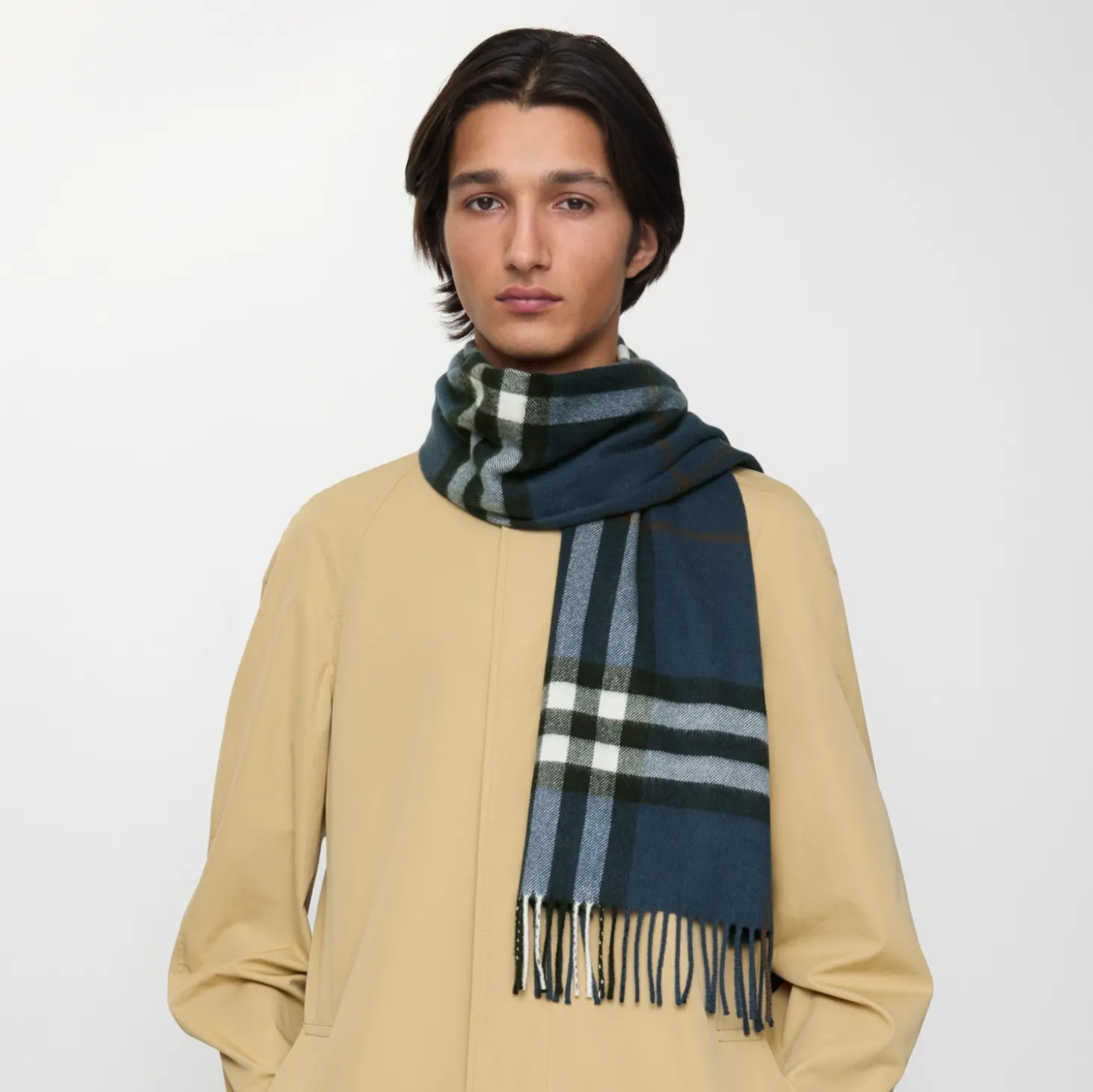 Check Cashmere Scarf