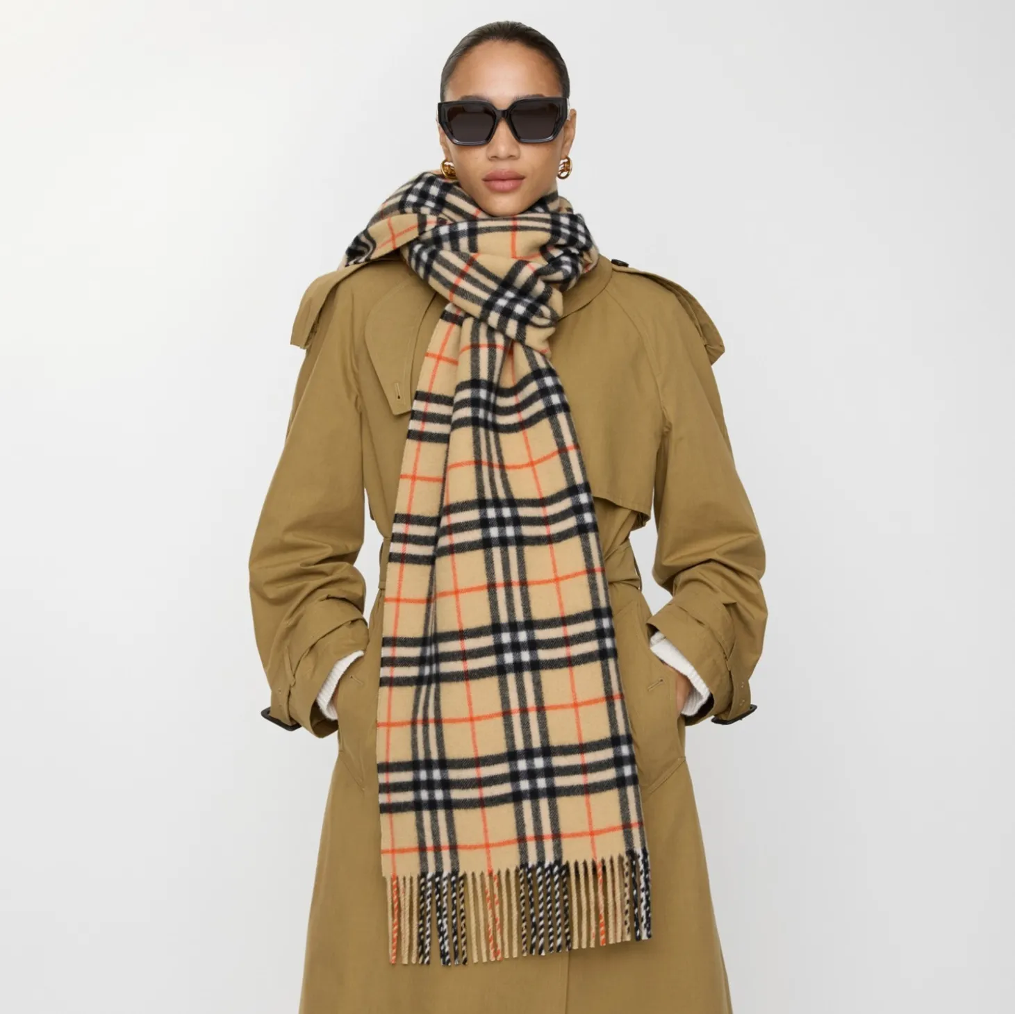 Check Cashmere Scarf