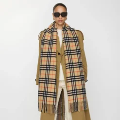 Check Cashmere Scarf