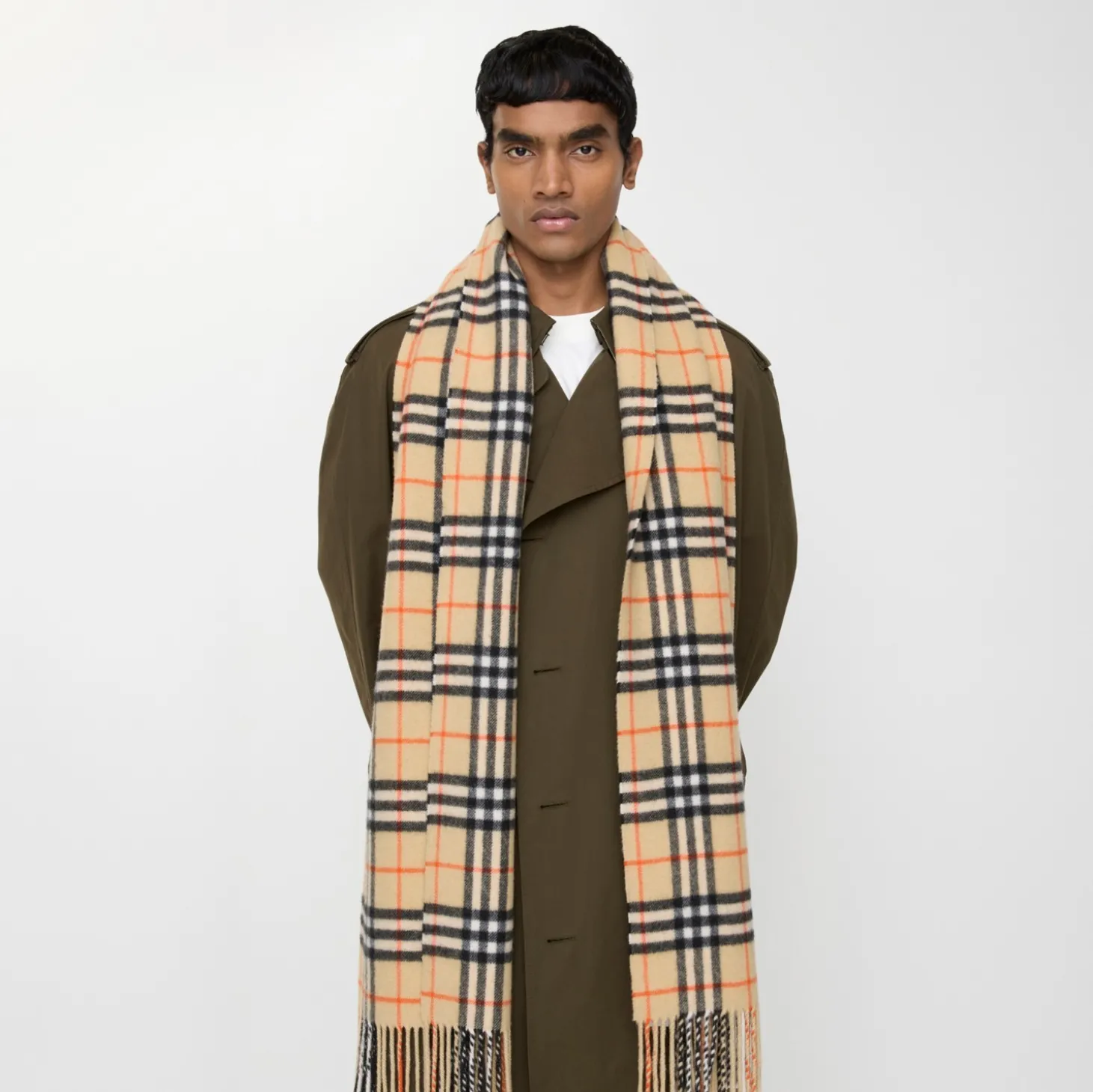 Check Cashmere Scarf