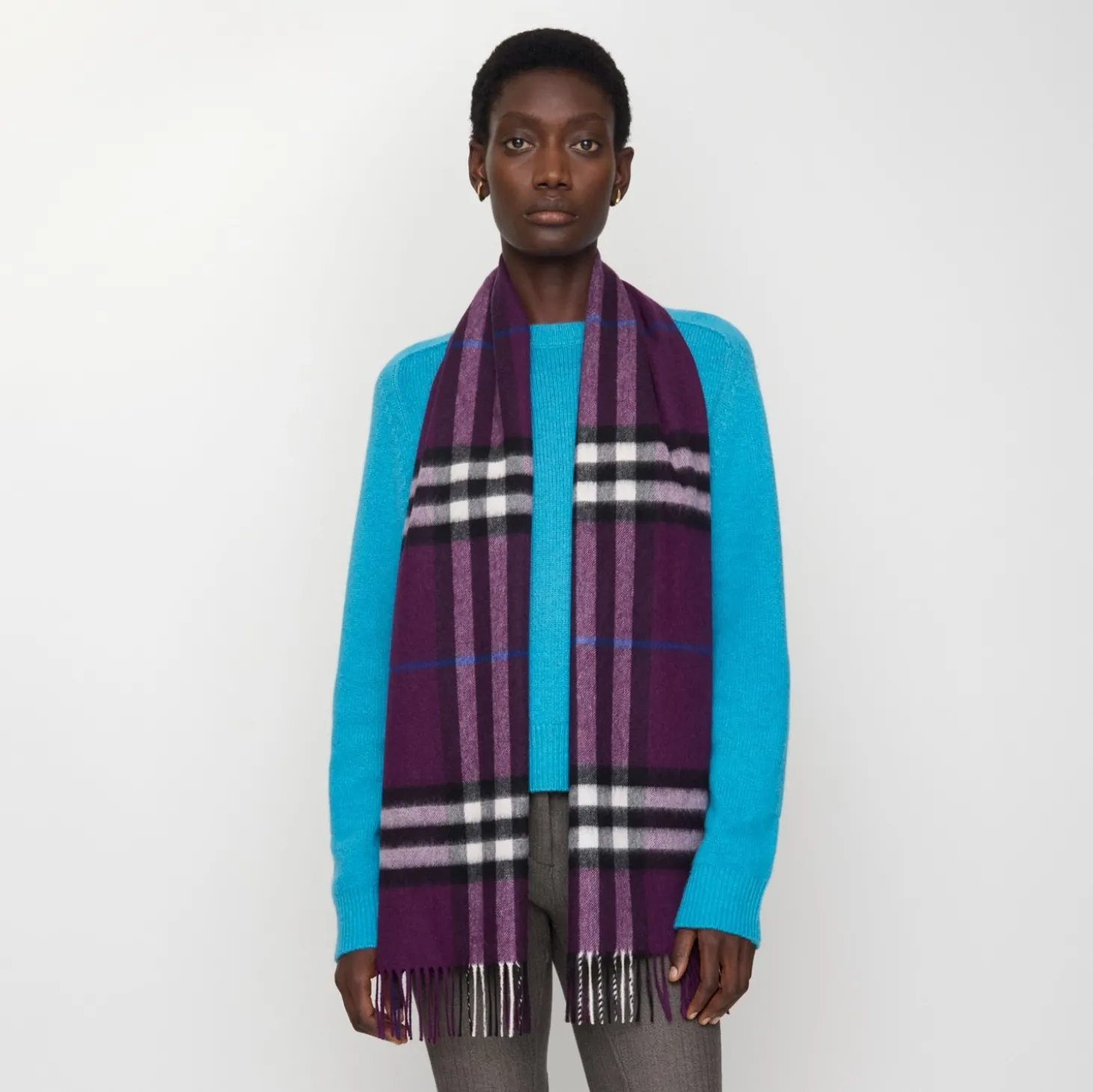 Check Cashmere Scarf