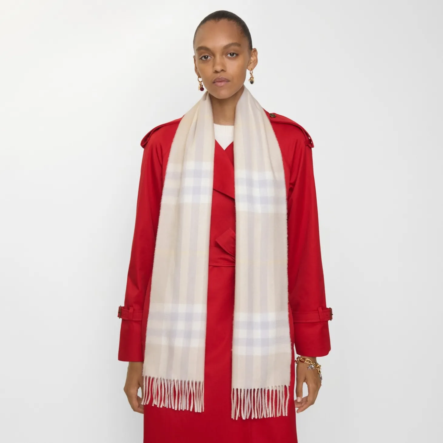 Check Cashmere Scarf