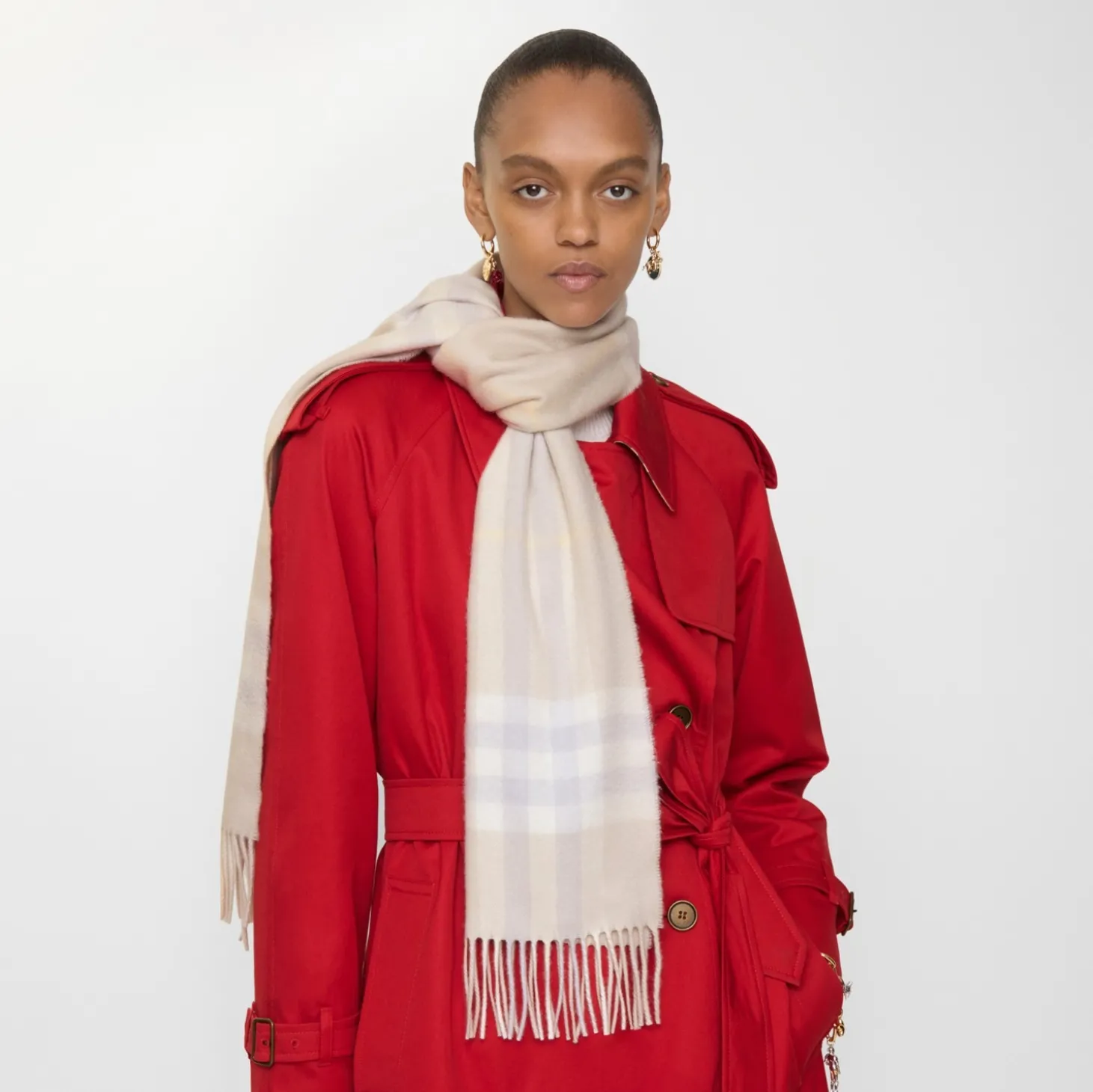 Check Cashmere Scarf