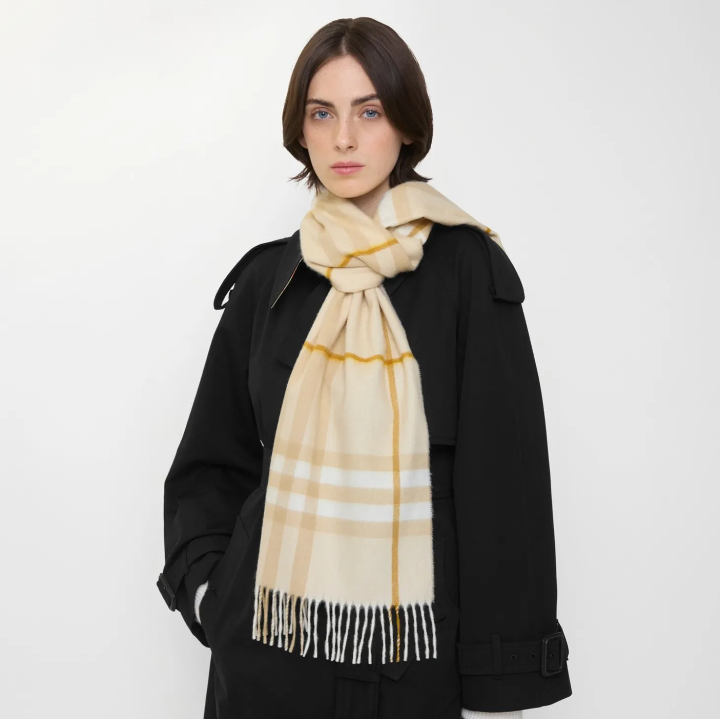 Check Cashmere Scarf