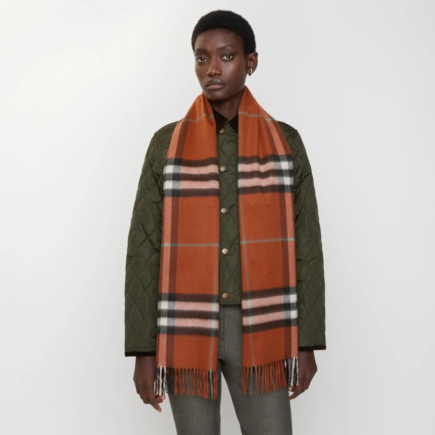Check Cashmere Scarf