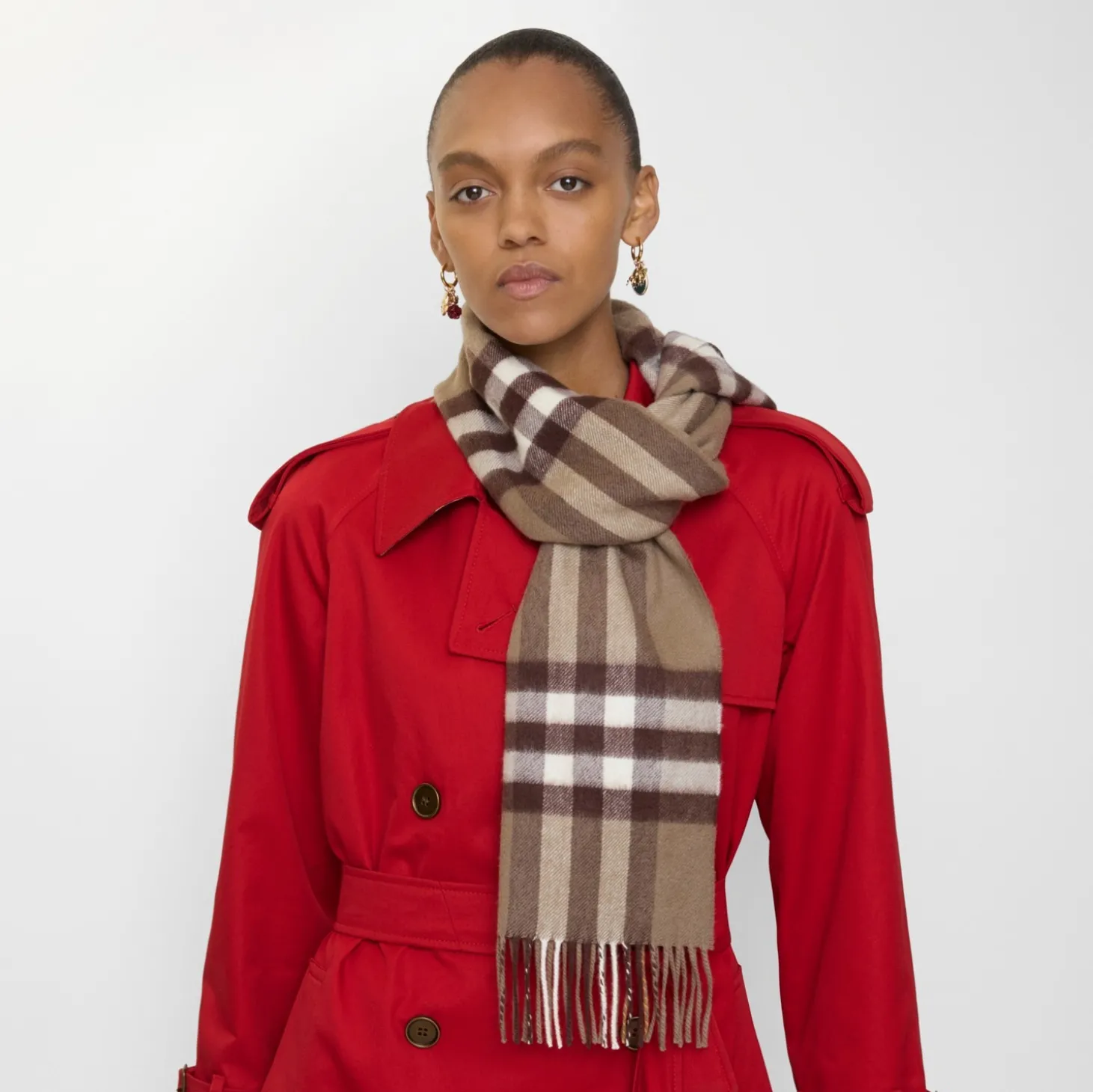 Check Cashmere Scarf