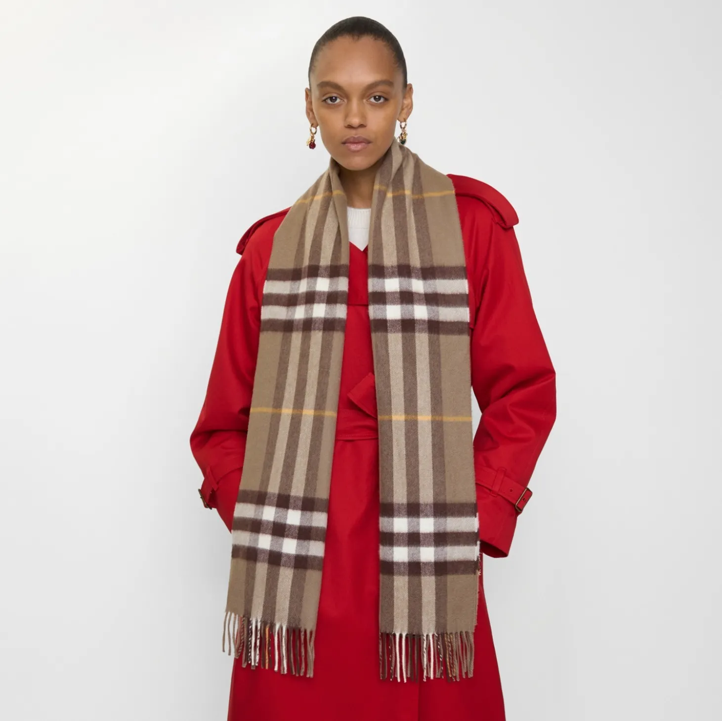 Check Cashmere Scarf