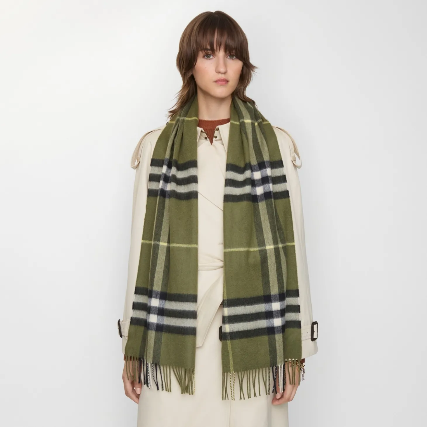 Check Cashmere Scarf