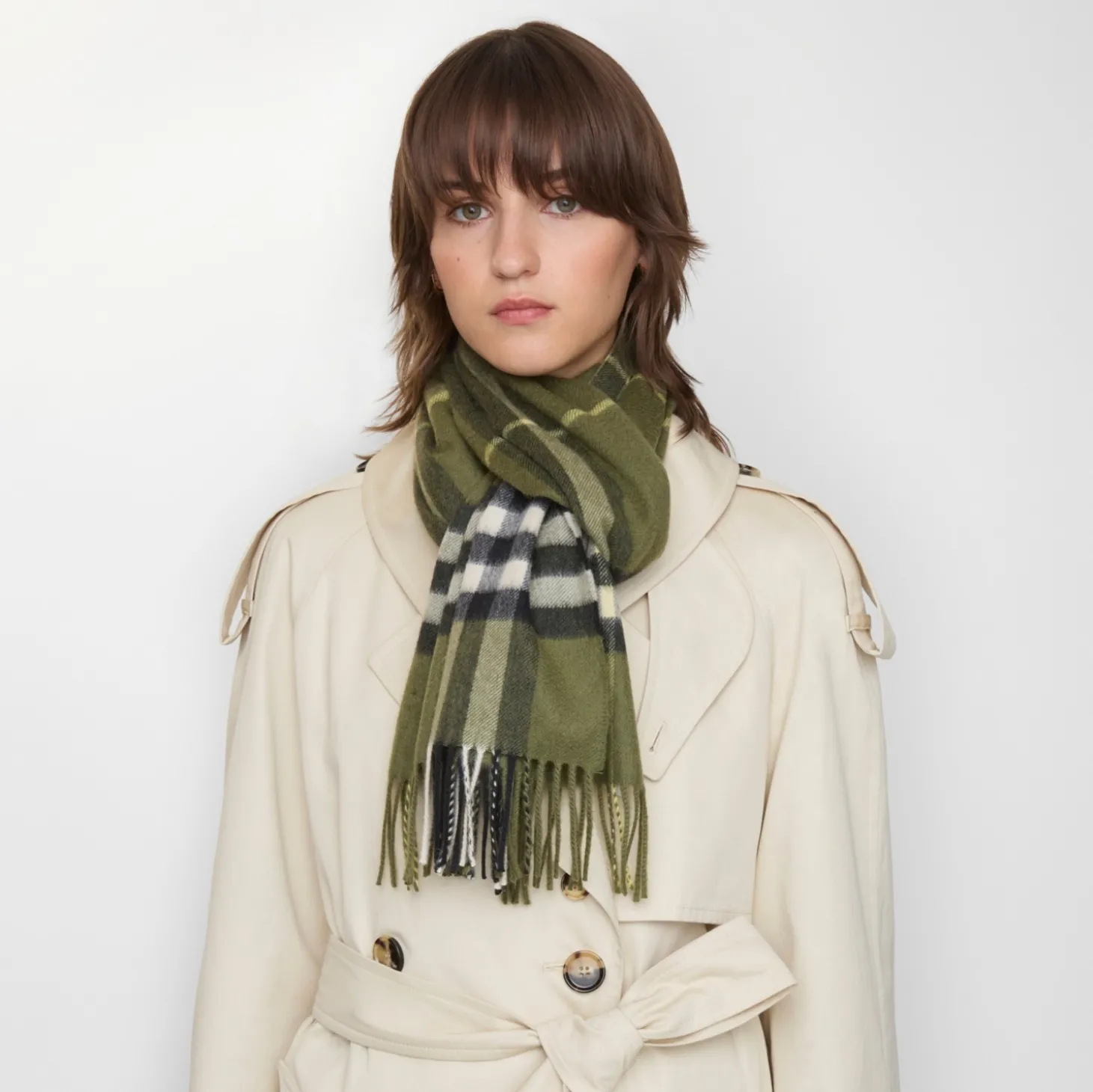 Check Cashmere Scarf