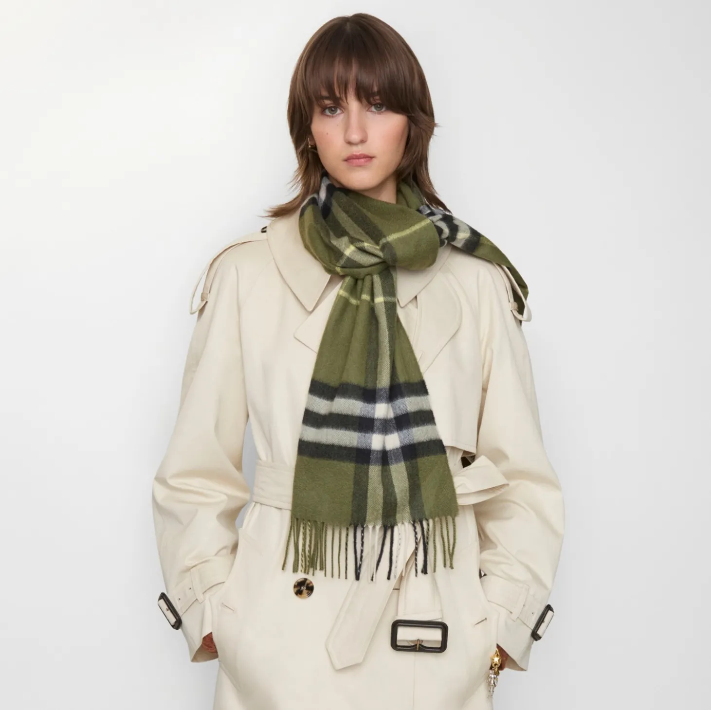 Check Cashmere Scarf