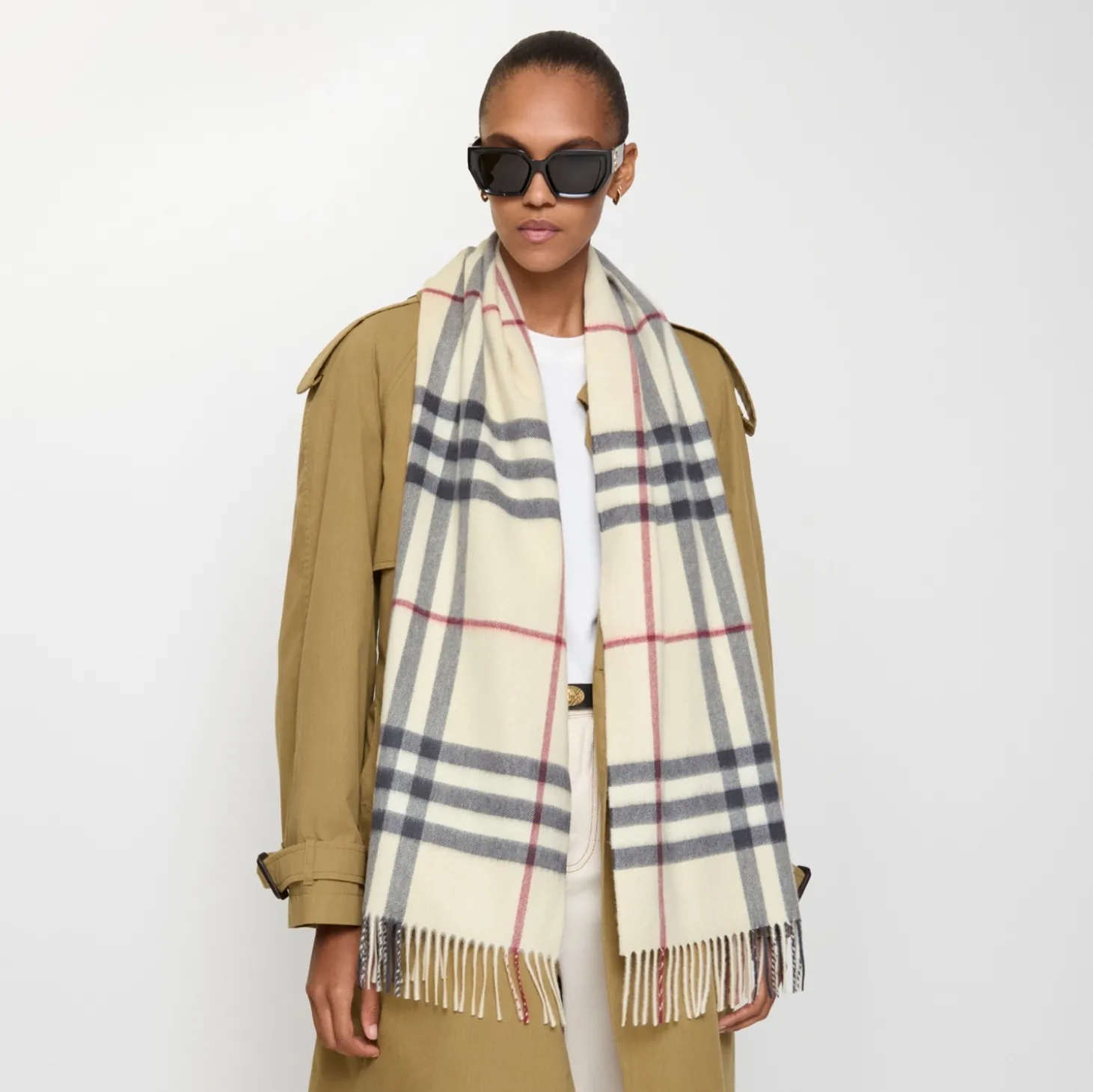 Check Cashmere Scarf