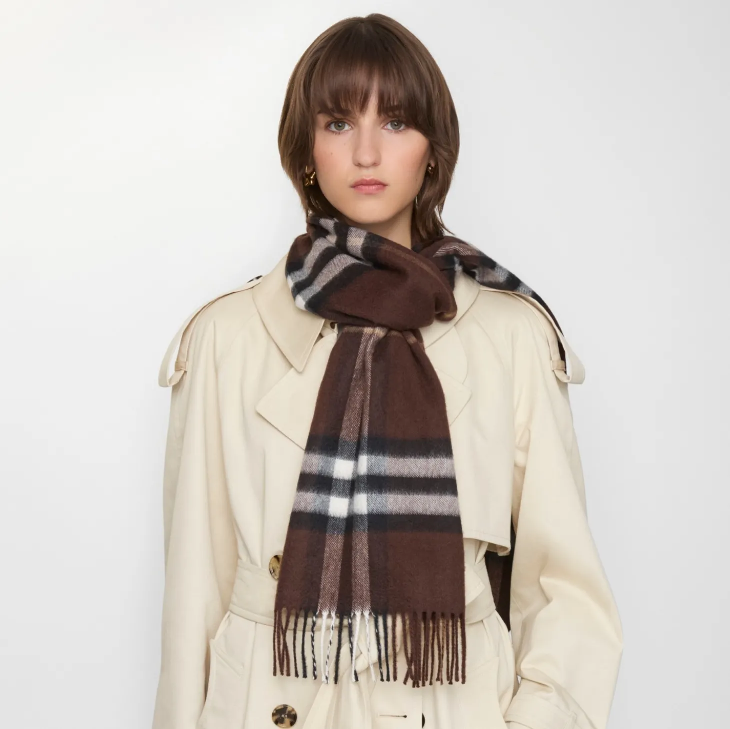 Check Cashmere Scarf
