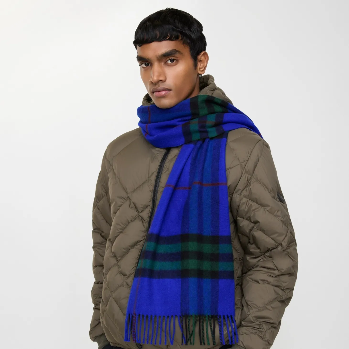 Check Cashmere Scarf