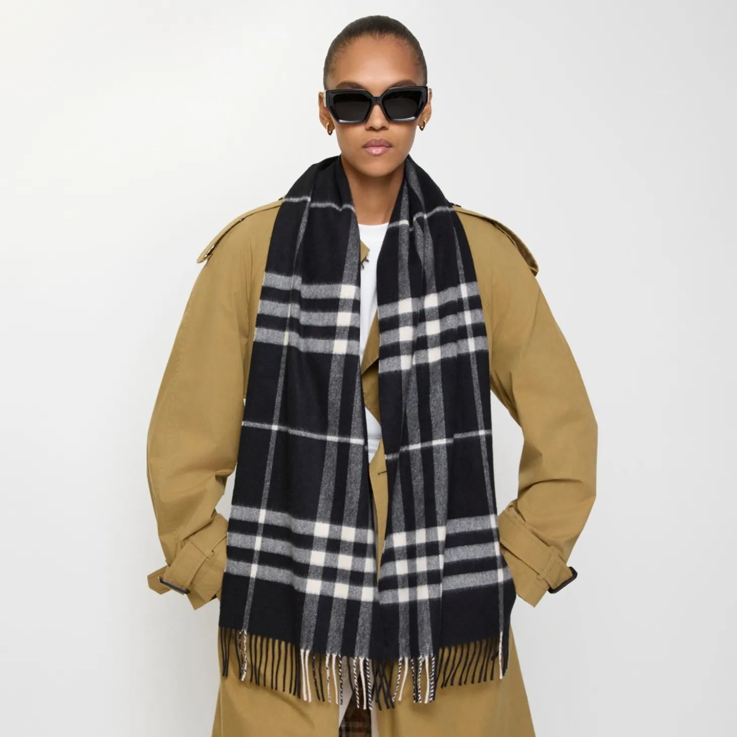 Check Cashmere Scarf
