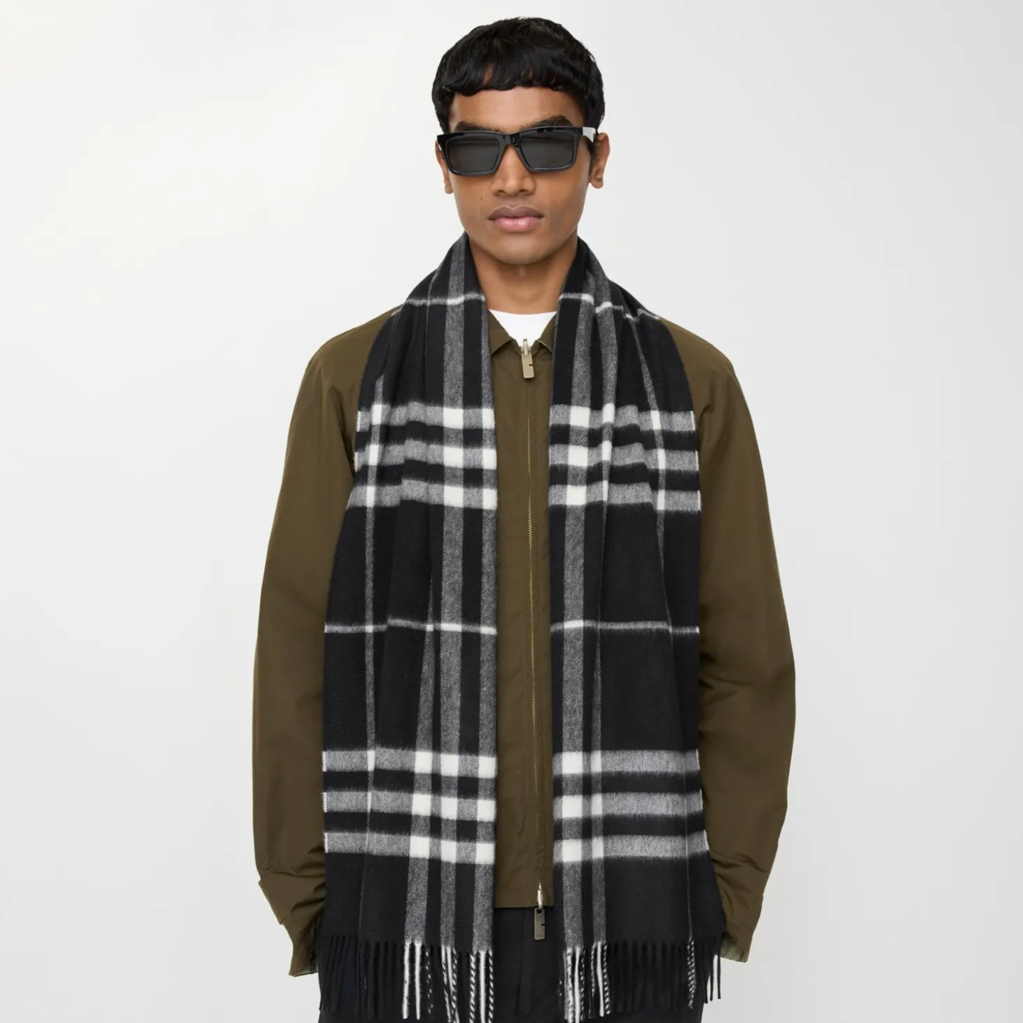 Check Cashmere Scarf