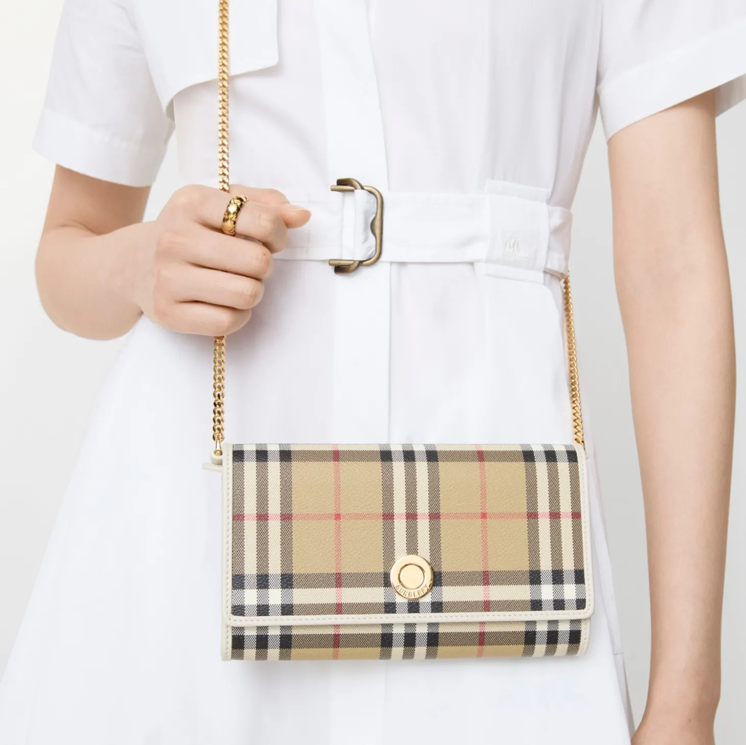 Check Chain Strap Wallet
