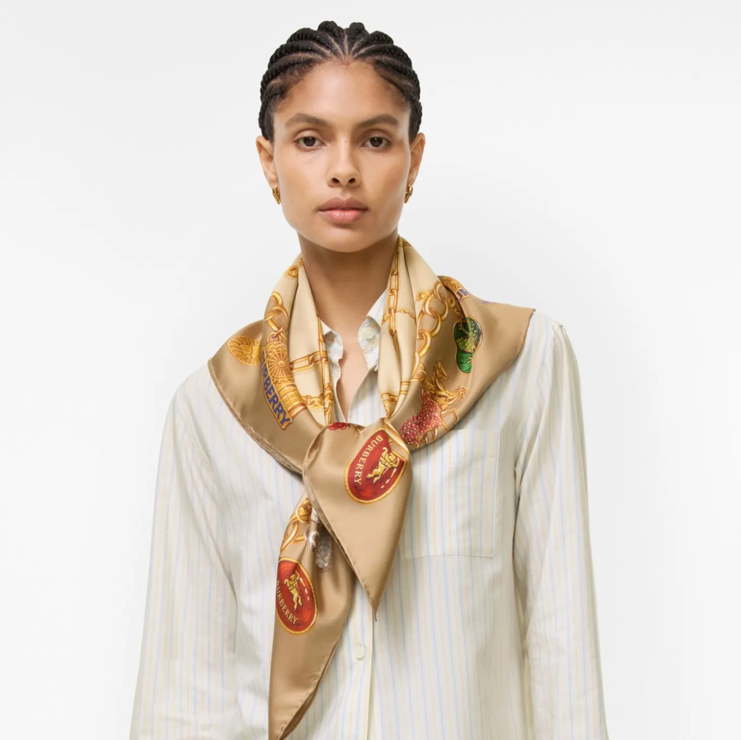 Check Charm Silk Scarf