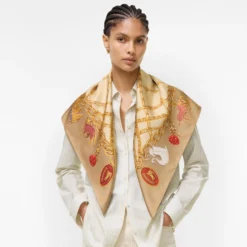 Check Charm Silk Scarf