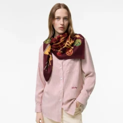 Check Charm Silk Scarf